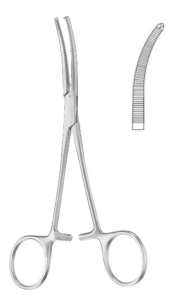 Kleszczyki naczyniowe odgięte KOCHER - OCHSNER 160 mm B|BRAUN