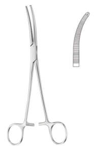 Kleszczyki naczyniowe odgięte KOCHER - OCHSNER 185 mm B|BRAUN