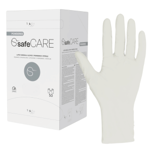 safeCARE Rękawice lateksowe sterylne pudrowane