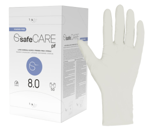 safeCARE Rękawice lateksowe sterylne bezpudrowe 