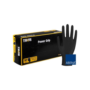 Rękawice wzmocnione nitrylowe czarneTHOR Power Grip ABENA