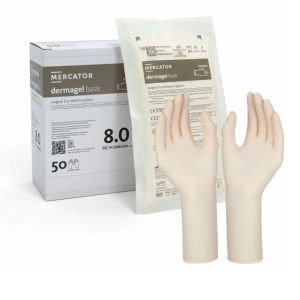 DERMAGEL BASIC Rękawice lateksowe sterylne bezpudrowe