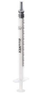 Strzykawki 1ml tuberkulinowe bez igły 3-częściowe dicoNEX LUER,  a`100szt. ZARYS