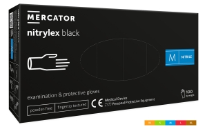 Rękawice nitrylowe kolorowe czarne nitrylex® black MERCATOR MEDICAL 